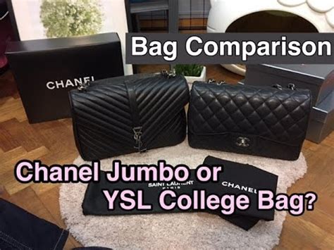 chanel jumbo vs saint laurent college bag|chanel bag styles.